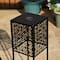 Glitzhome® Black Metal Cutout Pattern Solar Powered Outdoor Floor Lanterns Set